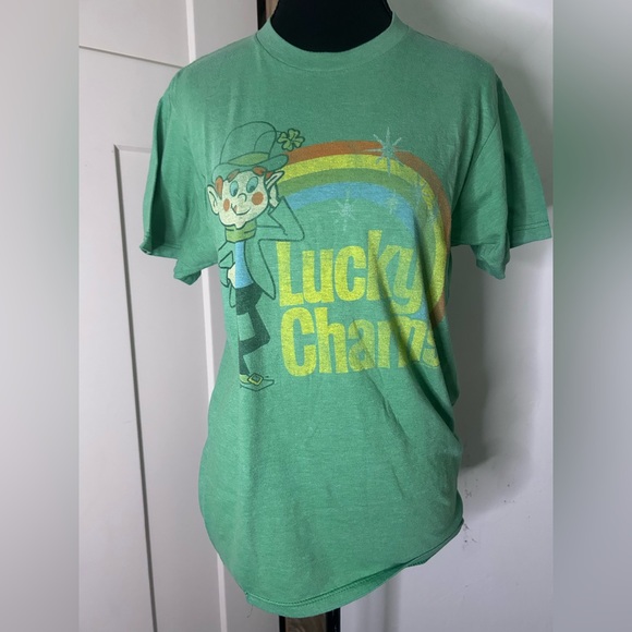 Tee Luv Tops - Lucky Charms Vintage Look Green Graphic Tee